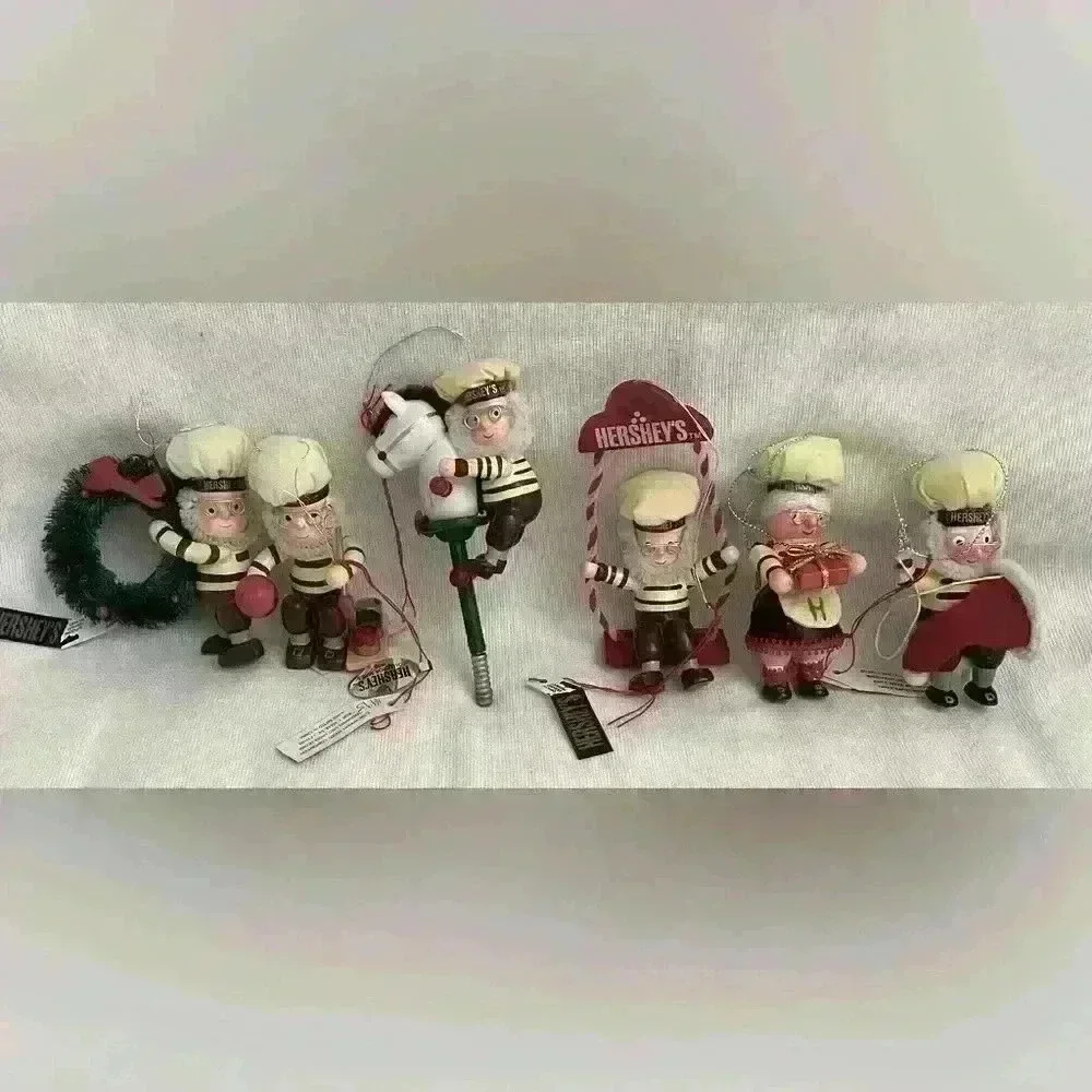 Vintage Hersheys Ornaments Set of 6 Christmas Holiday